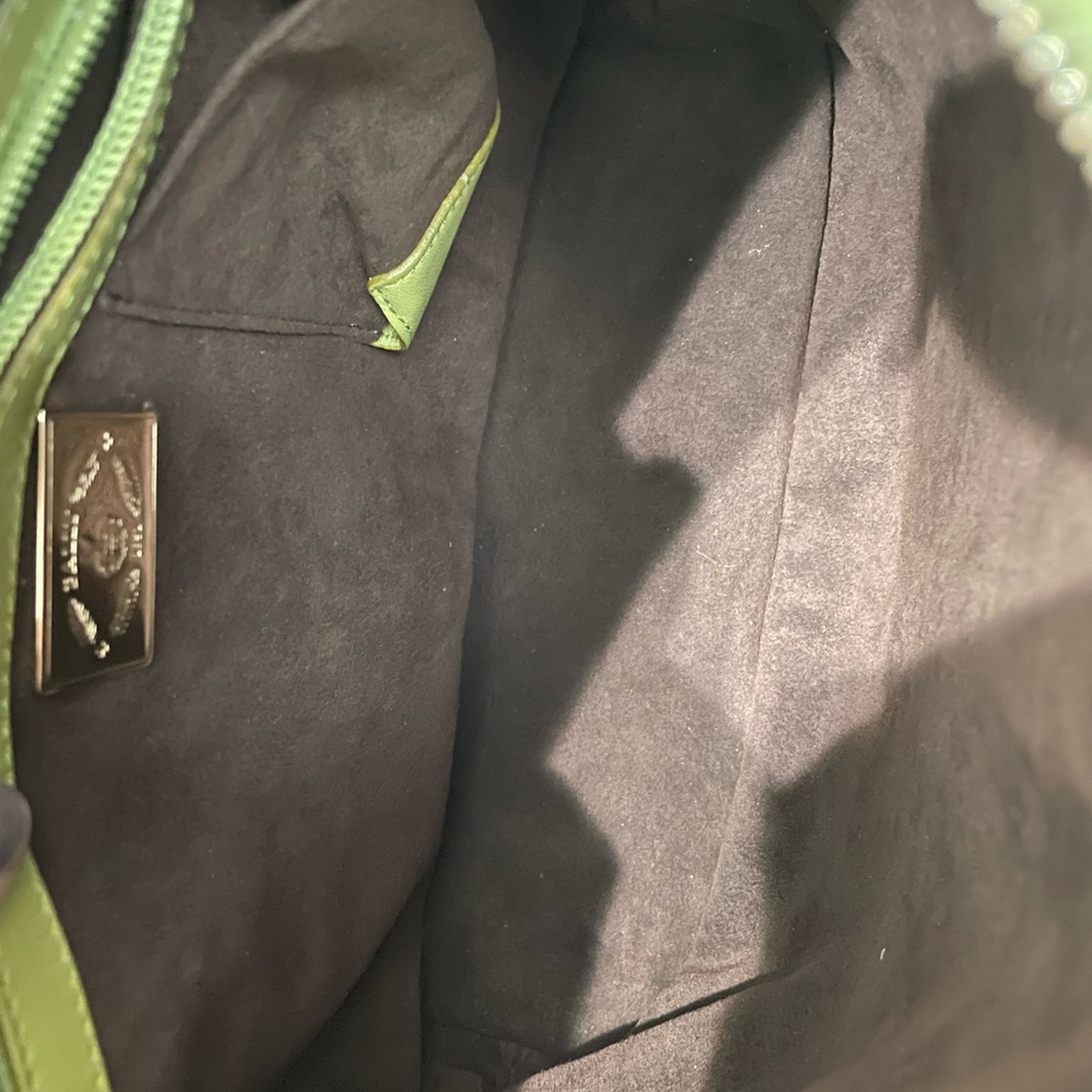 Bally Quilted Green Lambskin Suede-Lined Hobo Bag - Picture 15 of 17